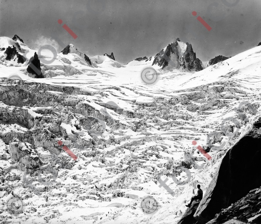 Séracs des Geant-Gletscher; Crevasses of the Geant glacier (simon-73-036-sw.jpg)